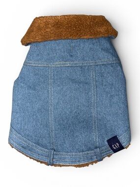 GAP Denim Pet Coat with Brown Sherpa Lined
